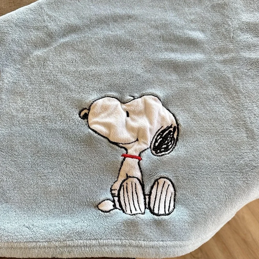 Blue Snoopy Baby Blanket Peanuts Plush Fleece‎ Dog Lambs & Ivy Bedtime Originals